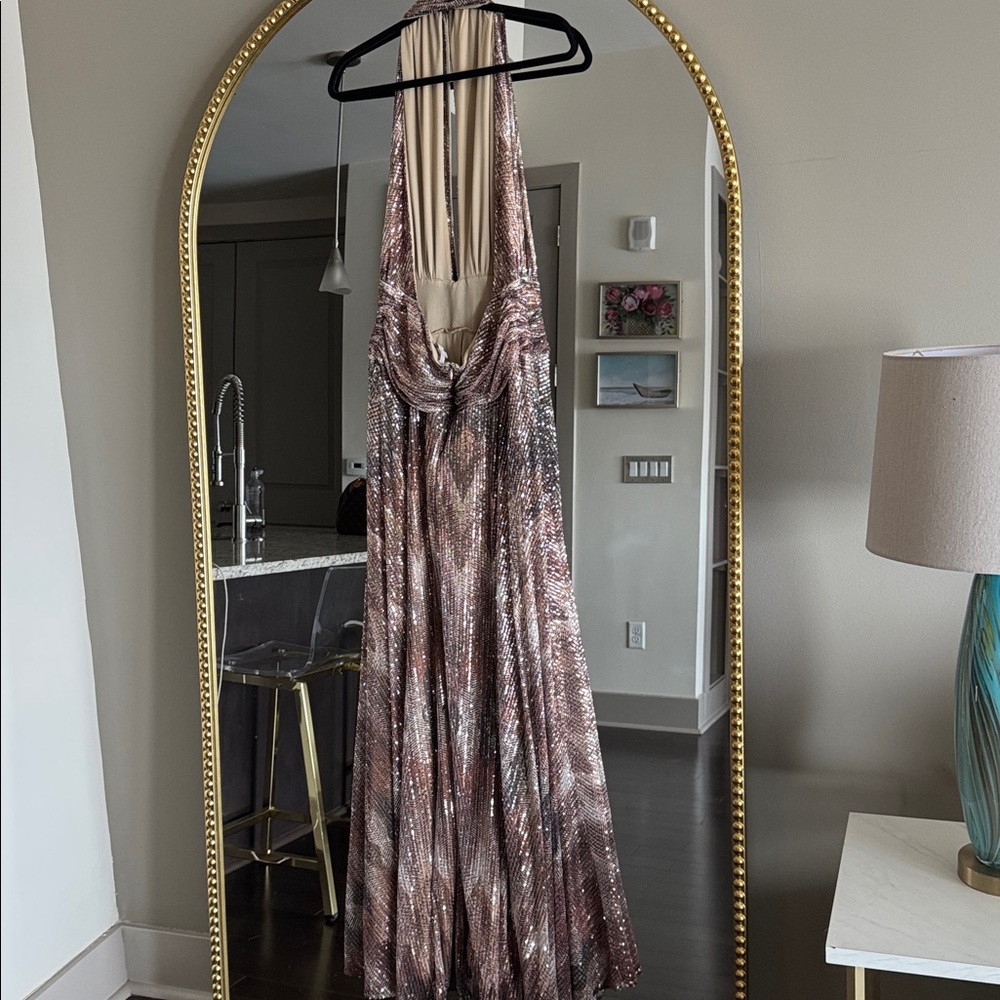 Ramy Brook Metallic Brown Maxi Dress - Picture 3 of 13